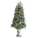 preview thumbnail 5 of 8, 4' English Pine Xmas Tree in Urn with 413 Tips and 100 LEDs - 48” H x 23” W x 23” D