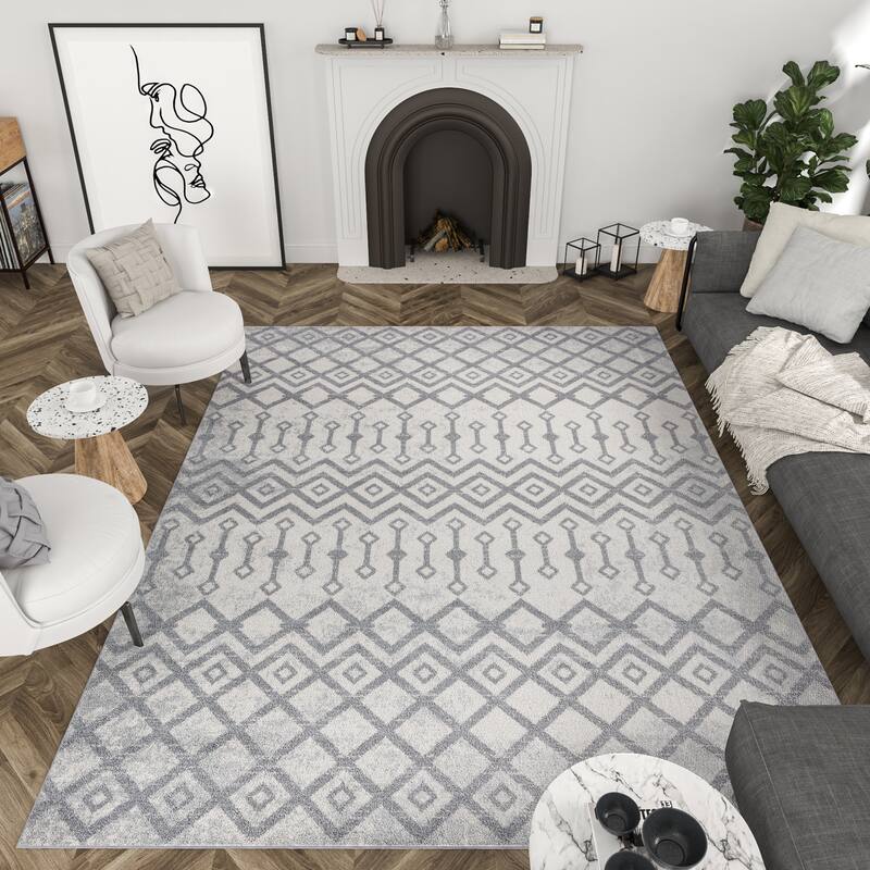 Gematria Moroccan Geometric Indoor Area Rug