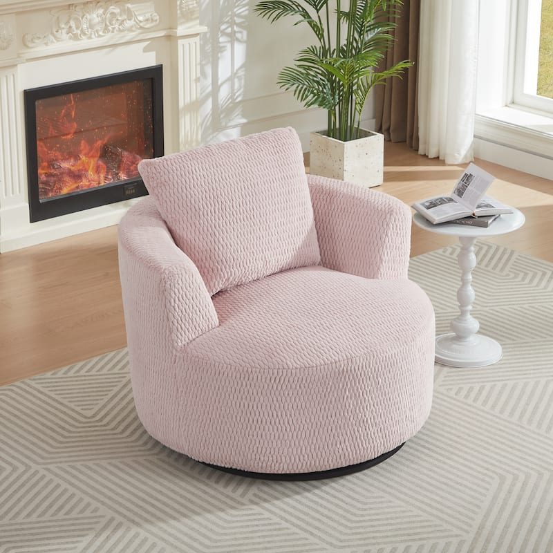 360° Swivel Accent Chair, Modern Comfort Seating for Living Room,Office,Apartment - Pink