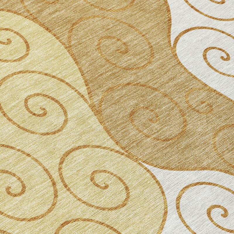 Machine Washable Indoor/ Outdoor Swirly Chantille Rug