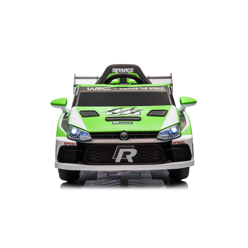 Electric Car for Kids with Seat Belts, Battery Powered Electric Car with Battery Display, Racing Car Toy with Bluetooth