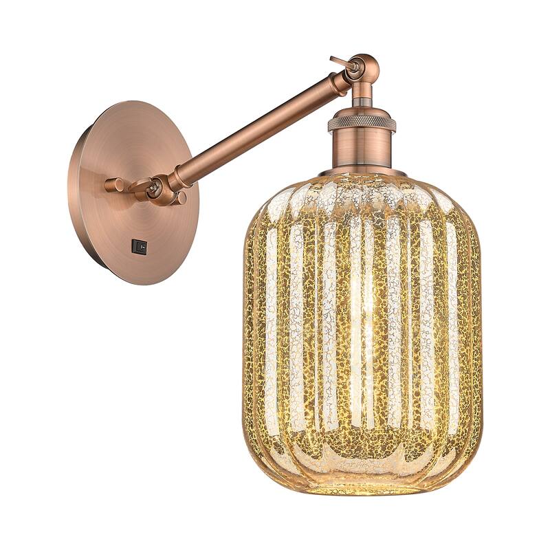 Innovations Lighting Endless Possibilities Ballston - Preston - 1 Light 7" Jar Shade Adjustable Sconce - Mercury/Antique Copper