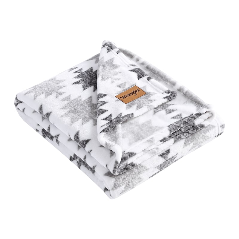 Wrangler Printed Ultra Soft Plush Fleece Throw Blanket