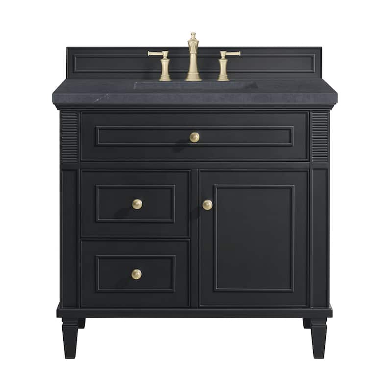 James Martin Vanities 424-V36-3CSP Lorelai 36" Single Basin Wood - Black Onyx - Anthracite Finish