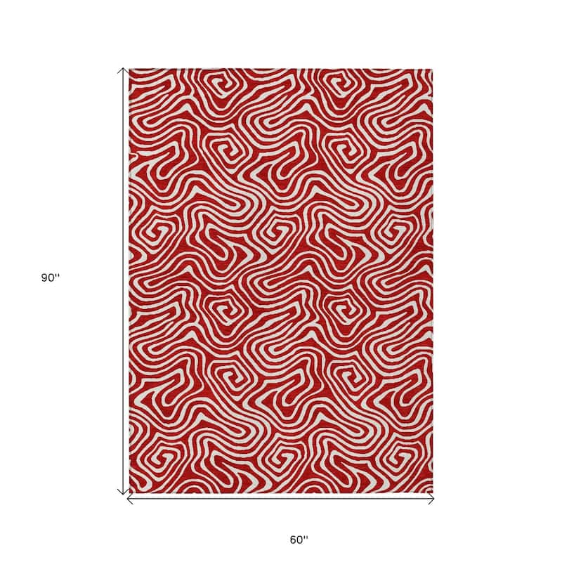HomeRoots Abstract Transitional Rectangle Outdoor Rug