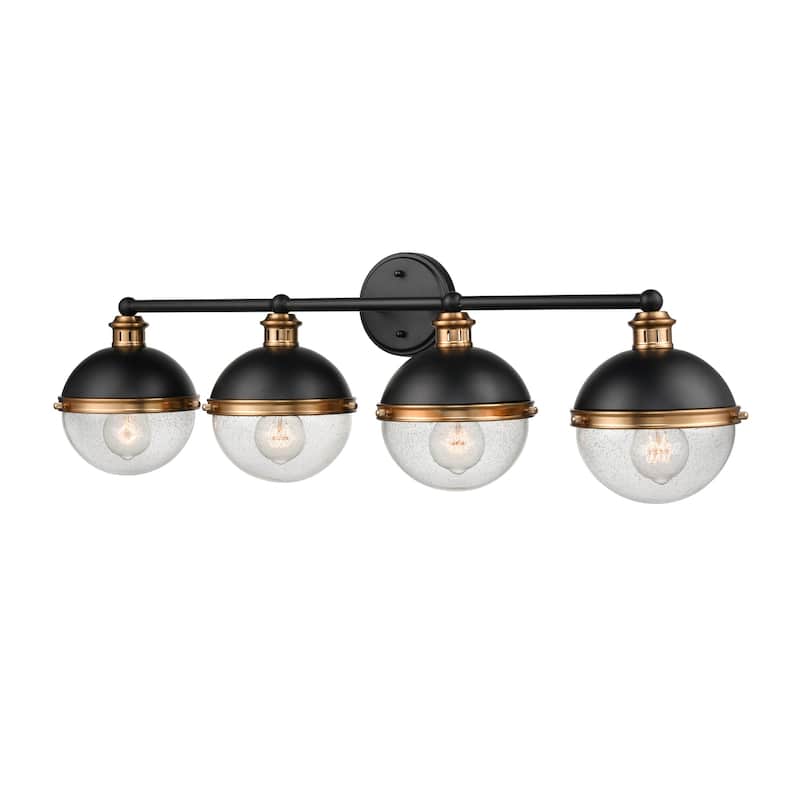 Millennium Lighting Ellmira 4 Light Matte Black/ Aged Brass Vanity Fixture