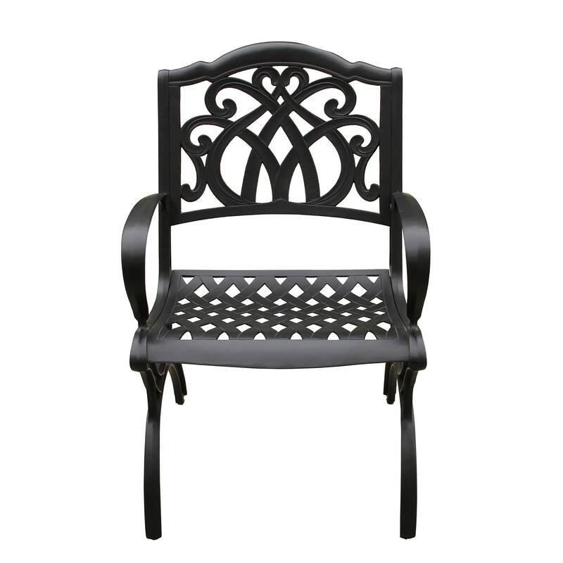 Modern Outdoor Mesh Lattice Aluminum 95-in Large Rectangular Patio Dining Set with Eight Arm Chairs - N/A