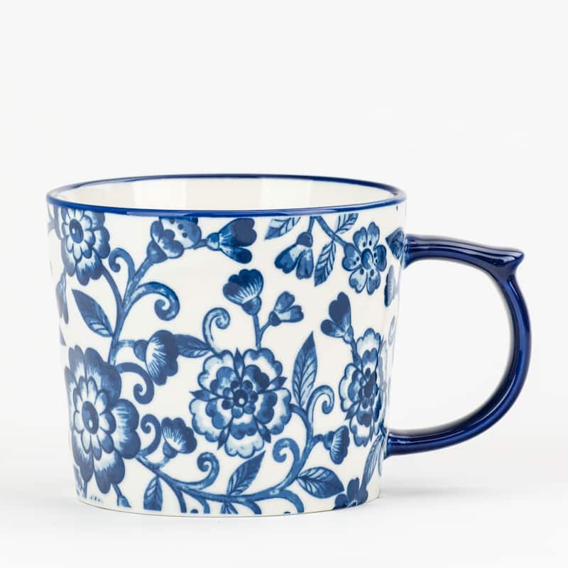 10 Strawberry Street Madison Flora Mugs, Set of 4