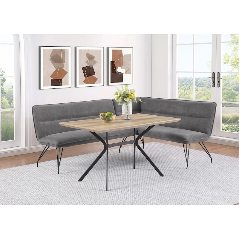 Dodson Fabric Upholstered L-Shaped Nook Dining Bench
