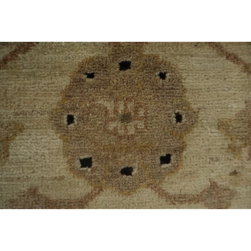 Hand Knotted Oriental 100% Wool Carpet Traditional Floral Red Peshawar Area Rug - 8' 6'' X 6' 6''