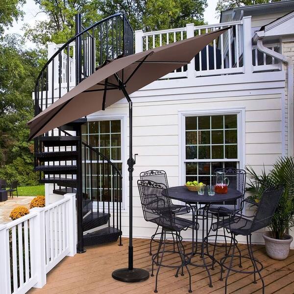 Shop Costway 10ft Patio Umbrella 6 Ribs Market Steel Tilt W Crank