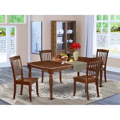 Gothic Glamour Dining Set 5pc Rectangular Table & 4 Chairs 60-78 Inch