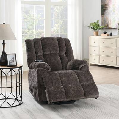 Stylish Chenille Aire Power Motion Recliner with Lift, Heating & Massage Function