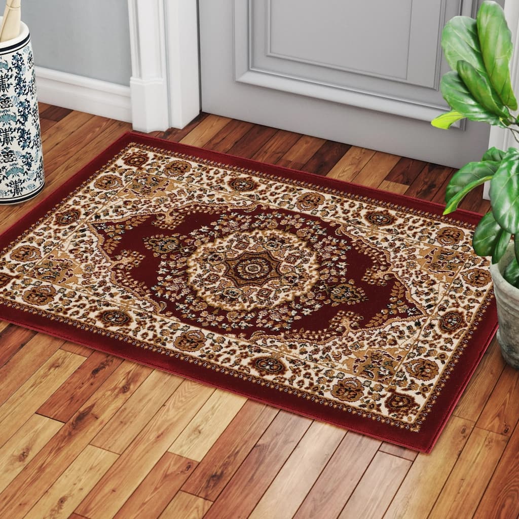 Red 2 ft. x 3 ft. Luxury Area Rug, 0.43 Pile Height – Sophisticated Warmth for Any Room - 6' x 7'