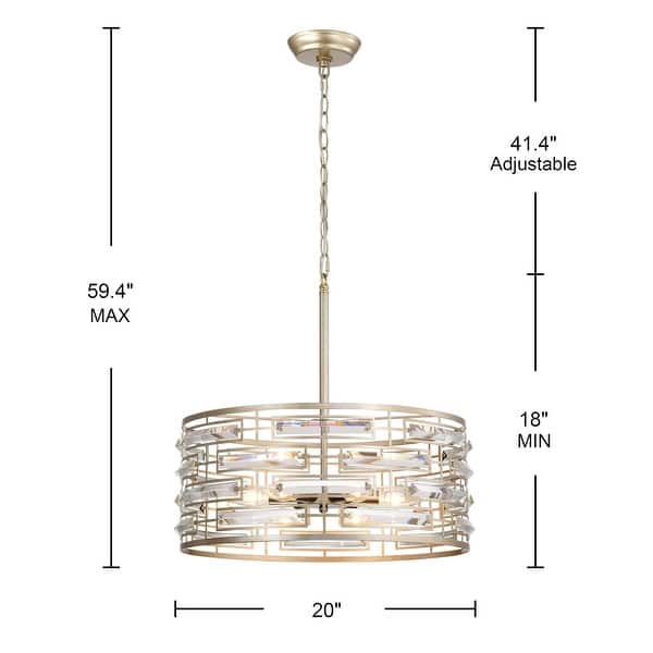 Anita Drum Shade Chandelier with Clear Glass Prism On Sale Bed