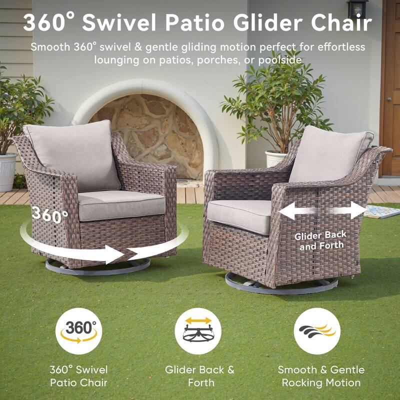 Pocassy All-Weather Rattan Patio Funiture Set