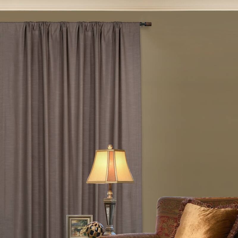 Lumi 3/4" Single Curtain Rod Matte Black- Maple Wood Cylinder finials