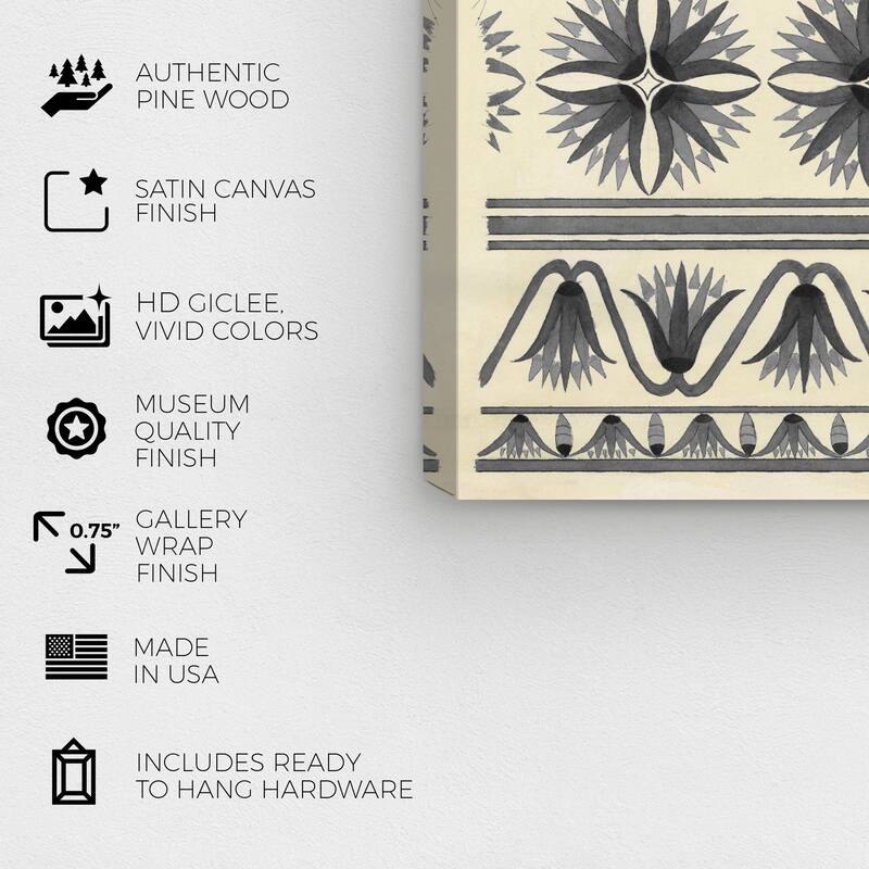Wynwood Studio Canvas Abstract Floor Covering Grey White and Cream White Traditional Wall Art Canvas Print