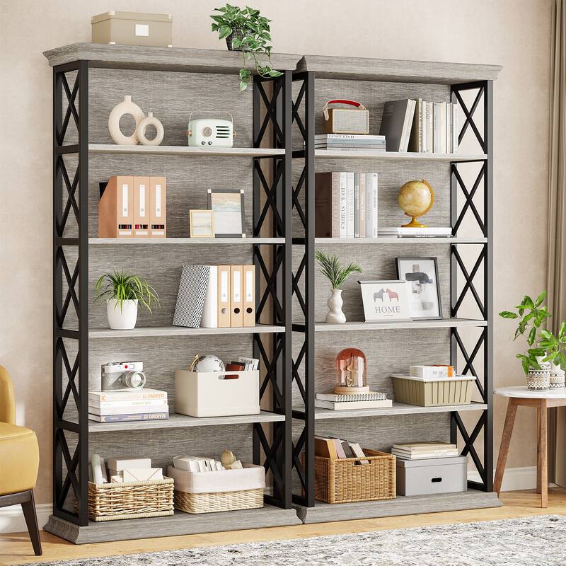 71-inch Tall 6-tier Industrial Bookcase - 11.8"D x 31.5"W x 70.86"H