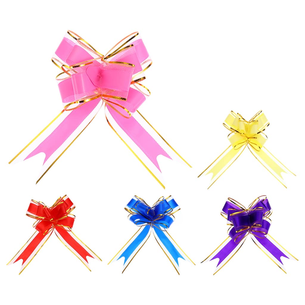 50pcs Pull Bows 5.9 Inch Wide Ribbon Gift Bows for Gift Wrapping Multicolored