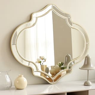 Scalloped Edge Silver Wall Decor Mirror for Hallway, Living Room - 35"x32"x1"