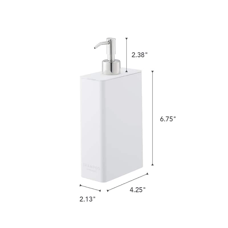Yamazaki Home Rectangle Shower Dispenser - Three Styles, ABS Plastic, Shampoo, 24 fluid oz., 700 ml