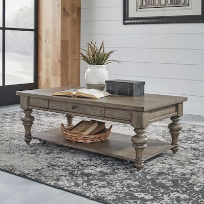 Americana Farmhouse Dusty Taupe Rectangular Cocktail Table