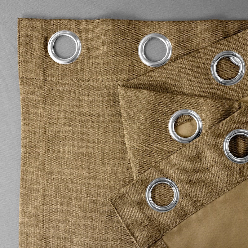 Exclusive Fabrics Faux Linen Grommet Room Darkening Curtain (1 Panel)
