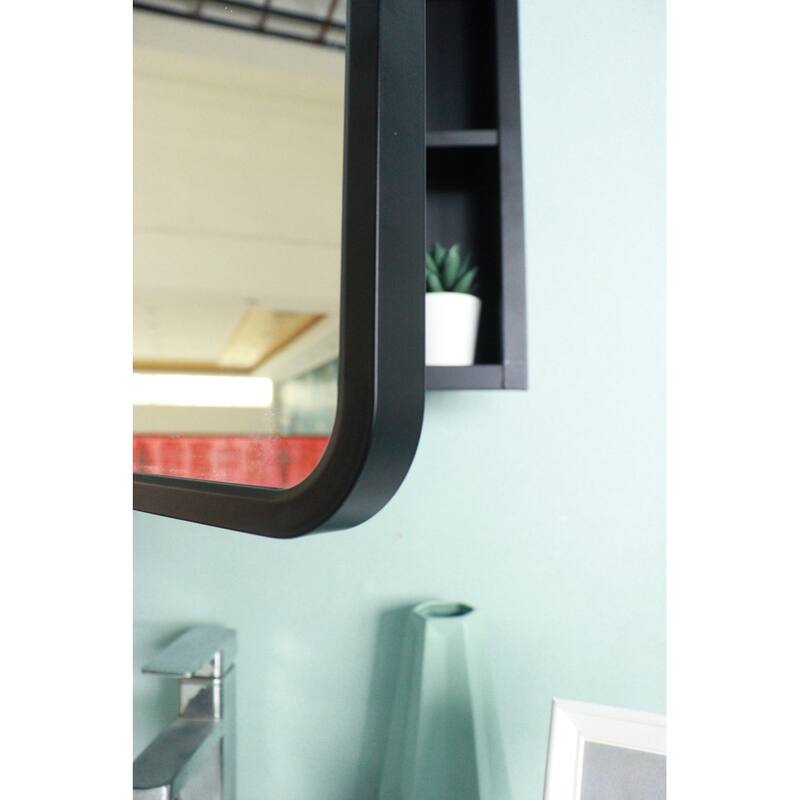 20x28 inch Black Metal Framed Bathroom Medicine with Mirror