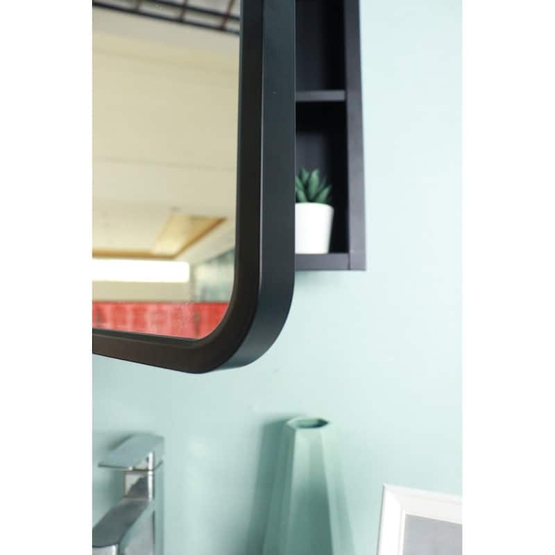 24"×30" Metal Framed Wall Mounted or Recessed Bathroom Medicine Cabinet with Mirror
