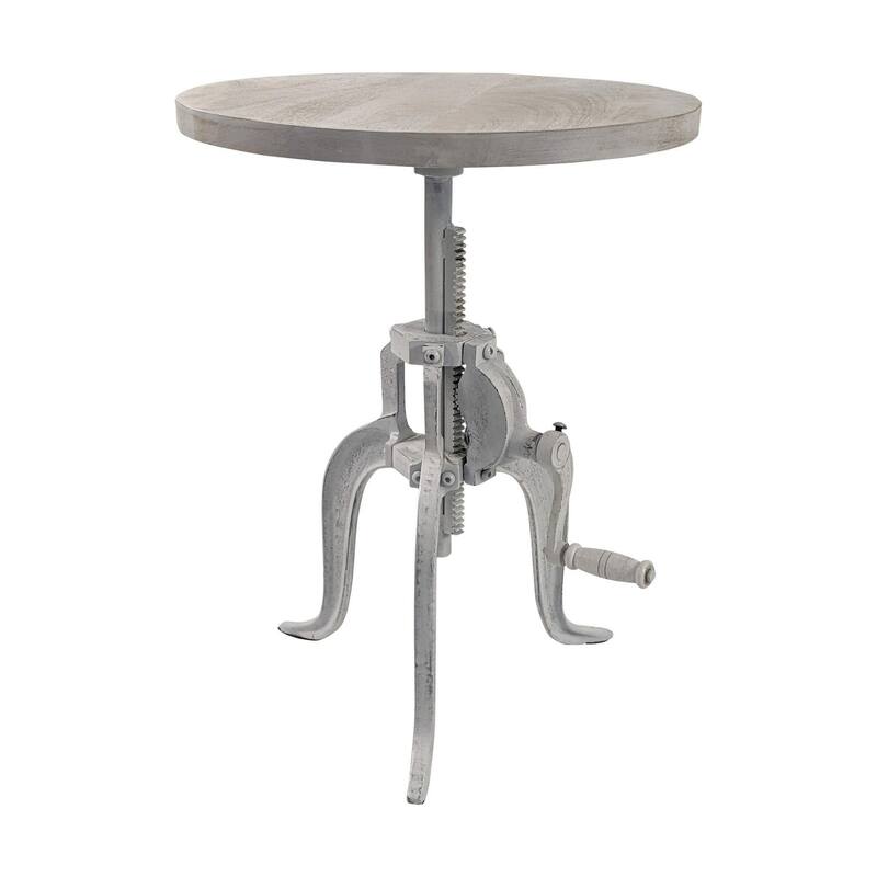 Rustic Style Adjustable Accent Table - 19" - White