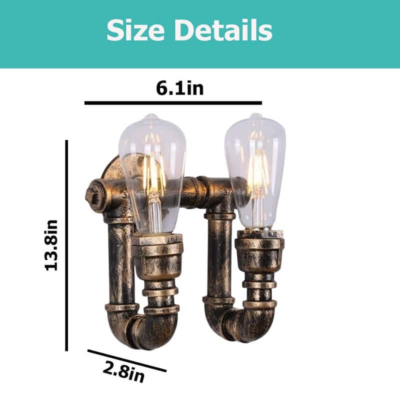 E27 Wall light sconces Black vintage lamp iron metal wall lighting