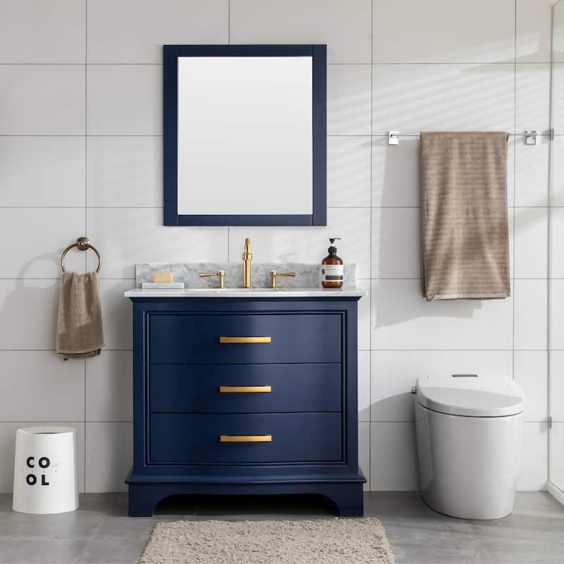 Sudio Design Monroe 36" Bathroom Vanity - 36" Single Sink - Navy Blue