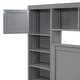 preview thumbnail 14 of 15, Espresso Full Wooden Platform Bed Frame w/All-in-One Cabinet & Trundle
