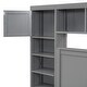 preview thumbnail 17 of 52, Full Size Wooden Bed with Trundle, Cabinet, and Sockets, Grey