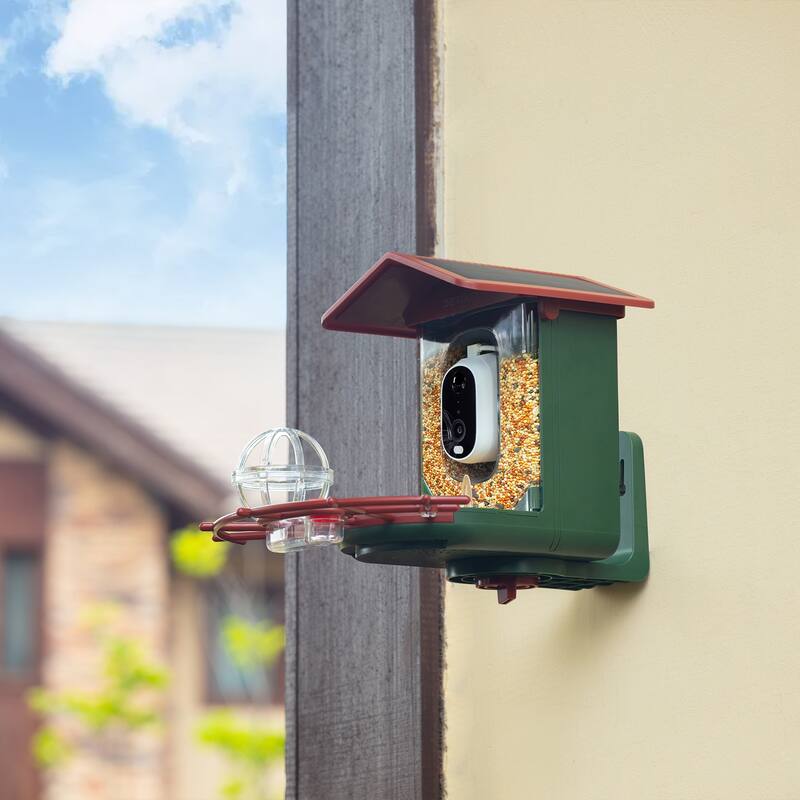 Smart Solar-Powered Bird Feeder with Camera, AI Recognition,144° Wide-Angle Lens and App
