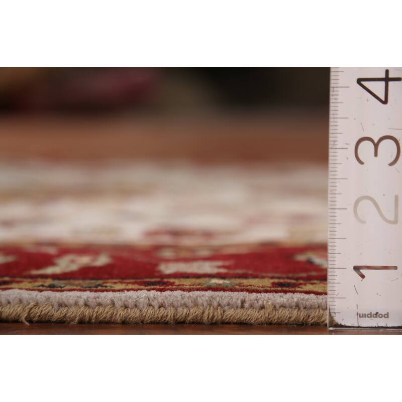 Floral Ivory Agra Indian Foyer Rug Hand-Knotted Wool Carpet - 3'1"x 5'1"