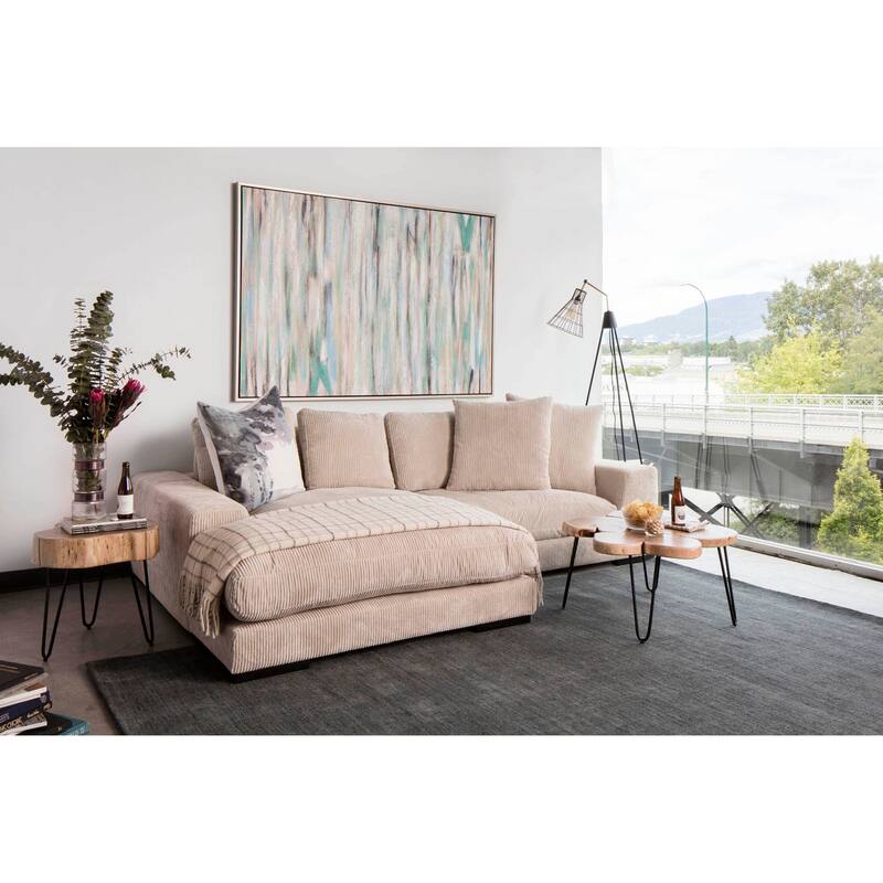 NADAAL STUDIOS Keira Sectional - Elegant Cappuccino Corduroy - Contemporary & Timeless Design