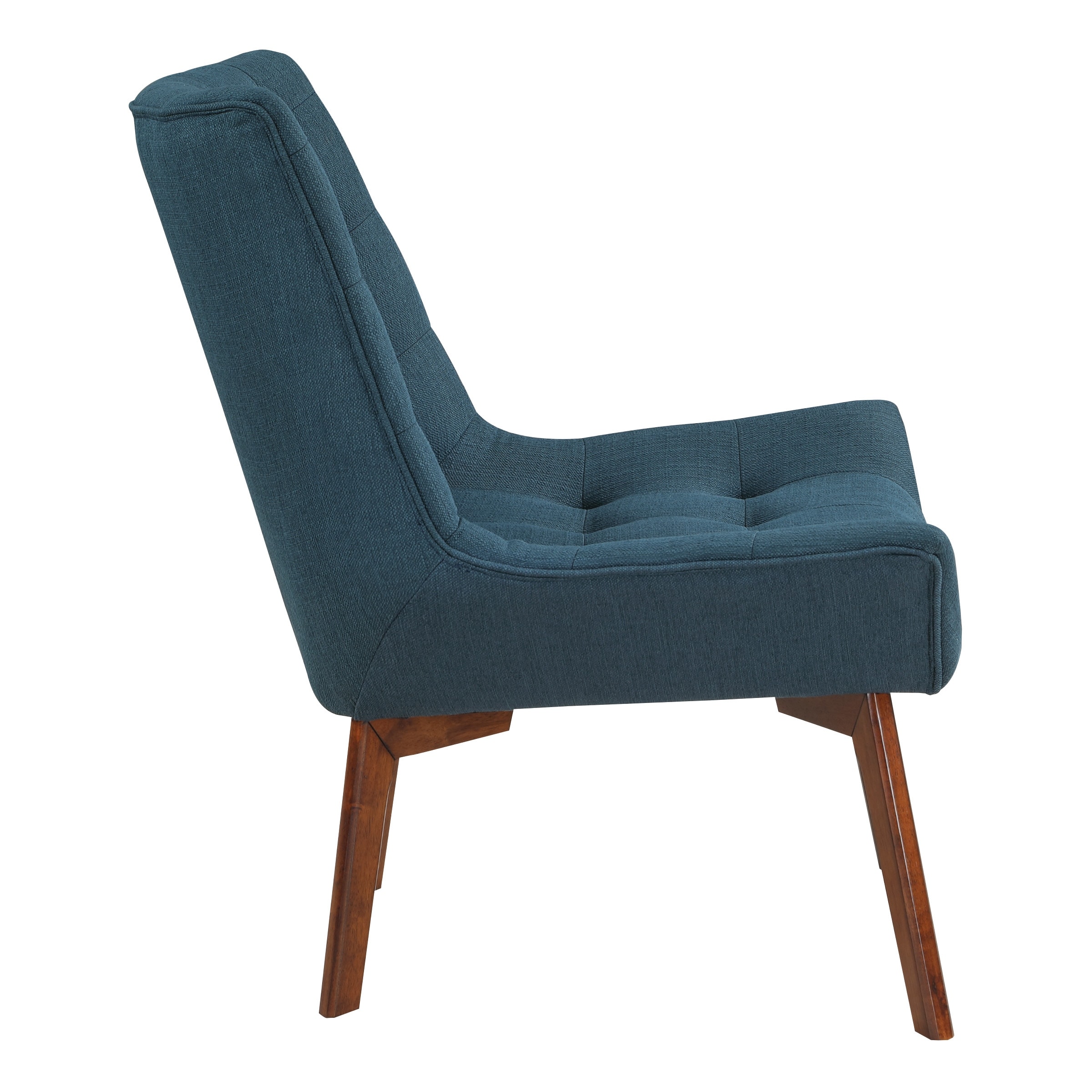 Shelly Tufted Accent Chair with Wooden Coffee Brown Legs  -image
