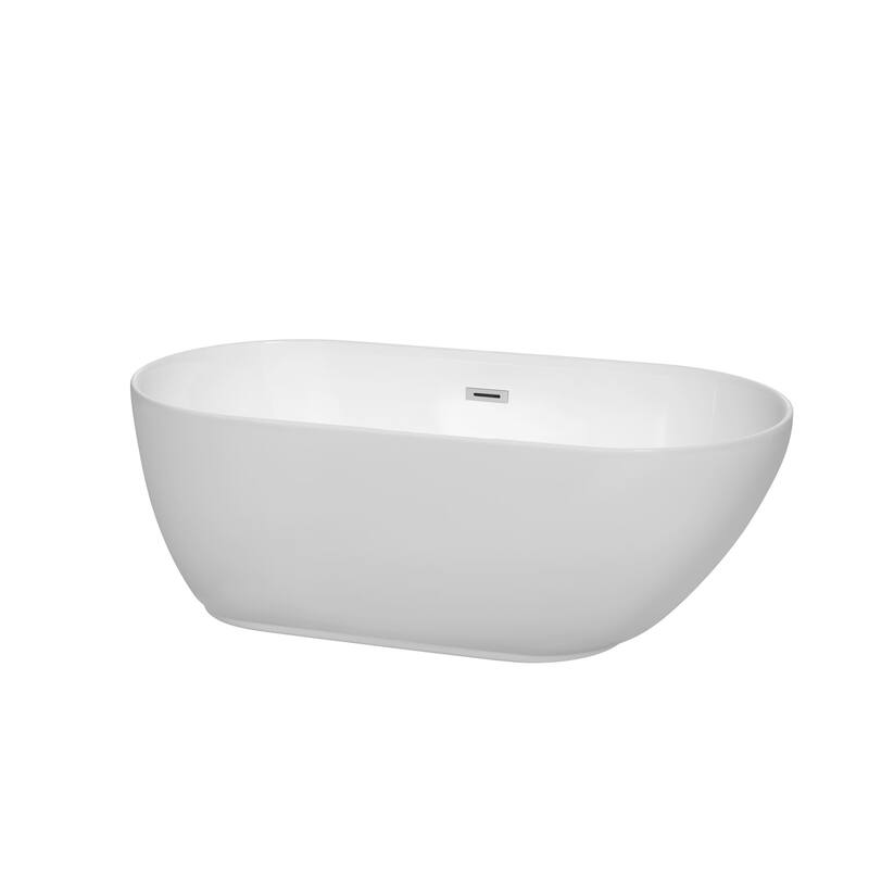 Wyndham Collection Melissa 60" Free Standing Acrylic Soaking Tub with