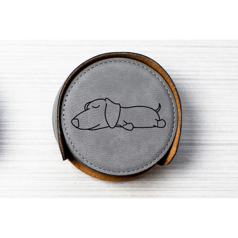 Cute Dachshund Sleeping Dog Coaster - Set of 6