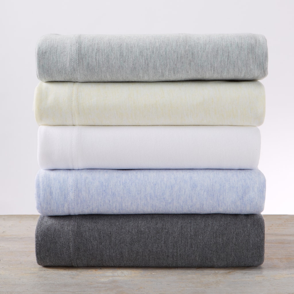 Premium Heathered Melange T-Shirt Jersey Knit Sheet Set