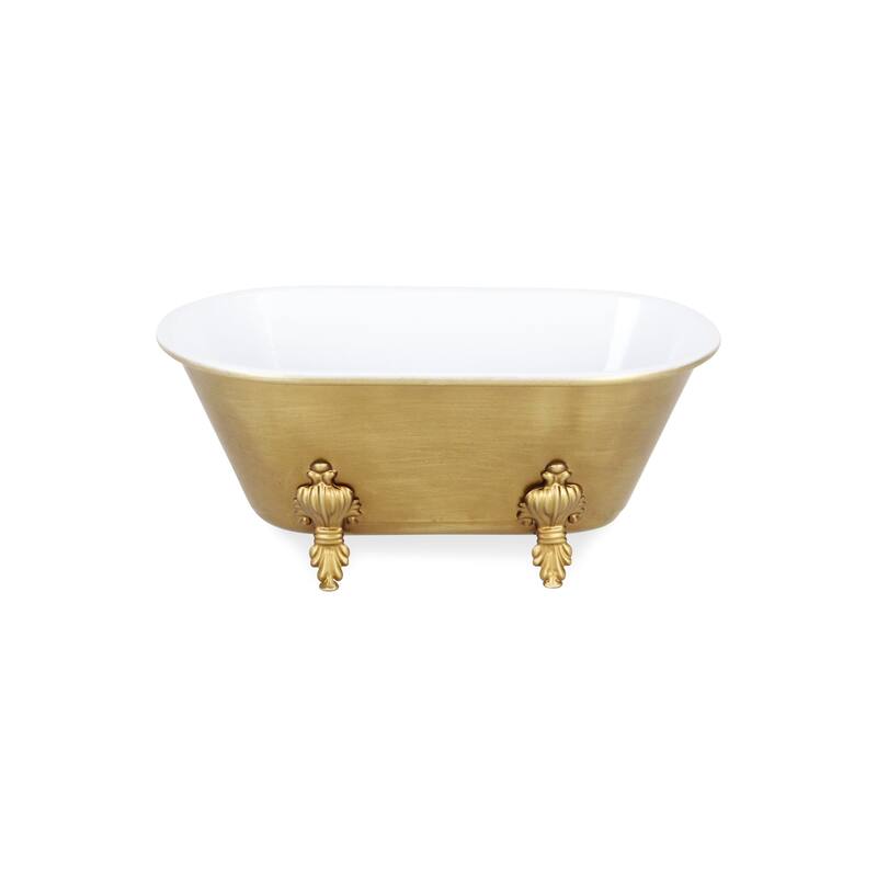 Lavande Golden Metal Fleur-de-Lis Accented Tub Decor