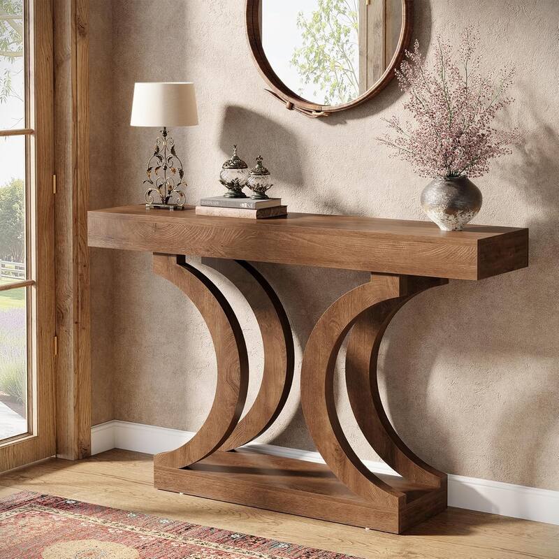 43.31 Inches Unique Console Table with Curved Legs for Entryway, Living Room, Hallway, Foyer, Entrance