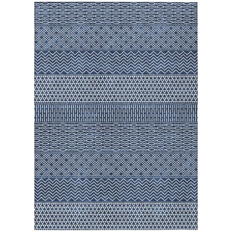 HomeRoots Chevron Modern Rectangle Outdoor Rug