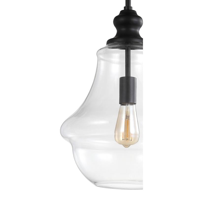 Catalina Adjustable Metal/Glass LED Pendant, Oil Rubbed Bronze by JONATHAN Y