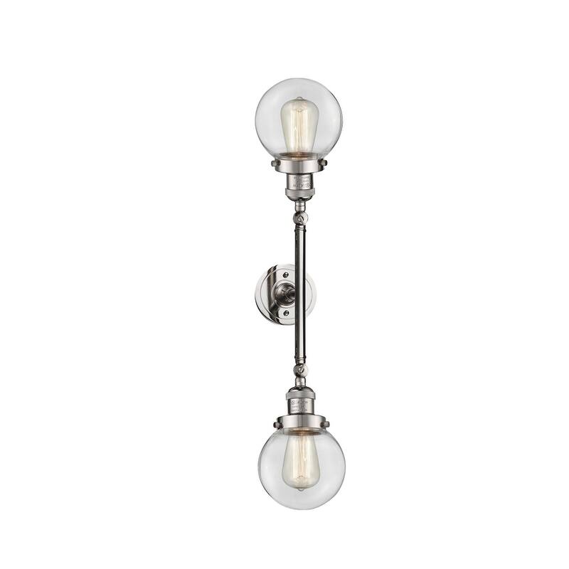 Innovations Lighting Beacon 2 Light 23" Wide Bathroom Vanity Light - Polished Nickel / Clear