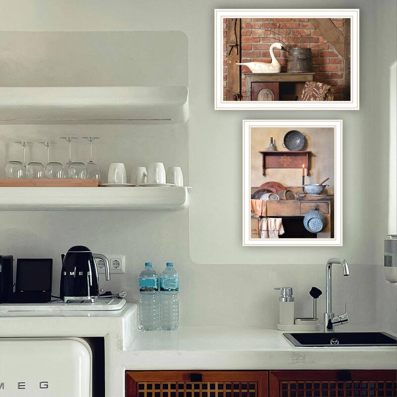 2-Piece Framed Wall Art Set - Home Sweet Home, White Frame