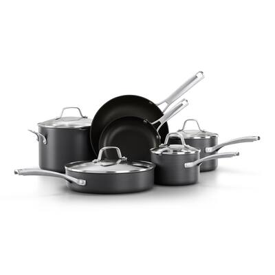 Calphalon Classic Hard-Anodized Nonstick Cookware, 10-Piece Pots and Pans Set X