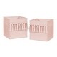 preview thumbnail 1 of 2, Pink Boho Bohemian Foldable Fabric Storage Bins - Solid Color Blush Shabby Chic Princess Luxurious Luxury Elegant Tassel Fringe